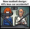 Cartoons woman shut up seatbelt design